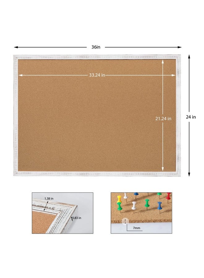 Board2by Cork Board Bulletin Board 24 x 36, White Wood Framed 2x3 Corkboard, Office Board for Wall Decorative, Large Wall Mounted Notice Pin Board with 16 Push Pins for School, Home & Office - Image 4