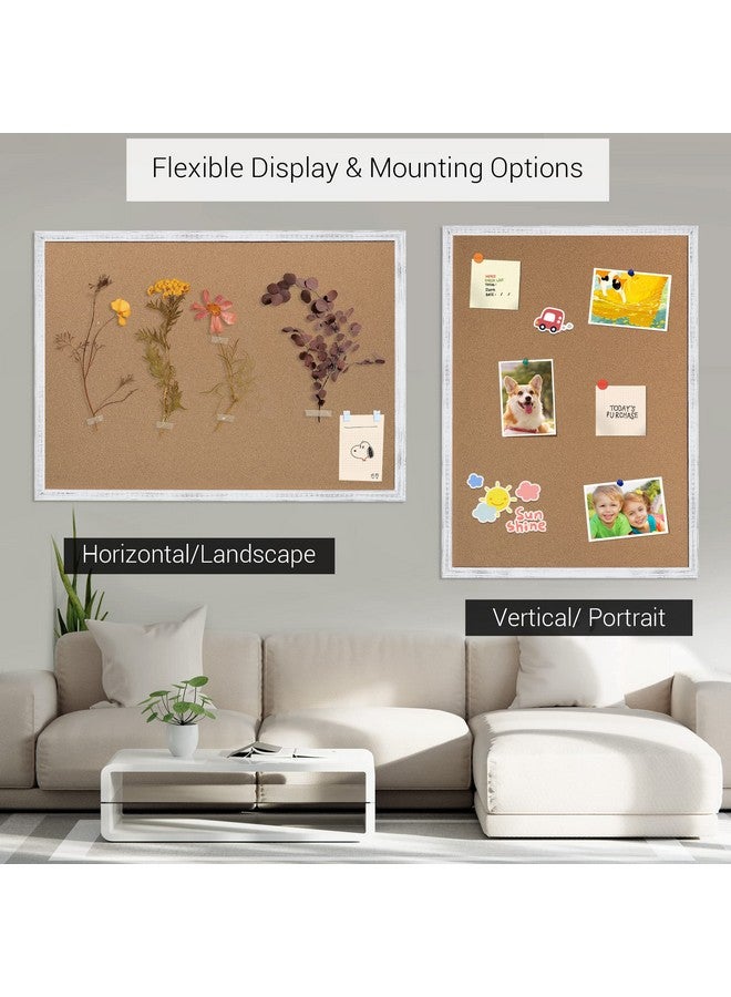 Board2by Cork Board Bulletin Board 24 x 36, White Wood Framed 2x3 Corkboard, Office Board for Wall Decorative, Large Wall Mounted Notice Pin Board with 16 Push Pins for School, Home & Office - Image 3