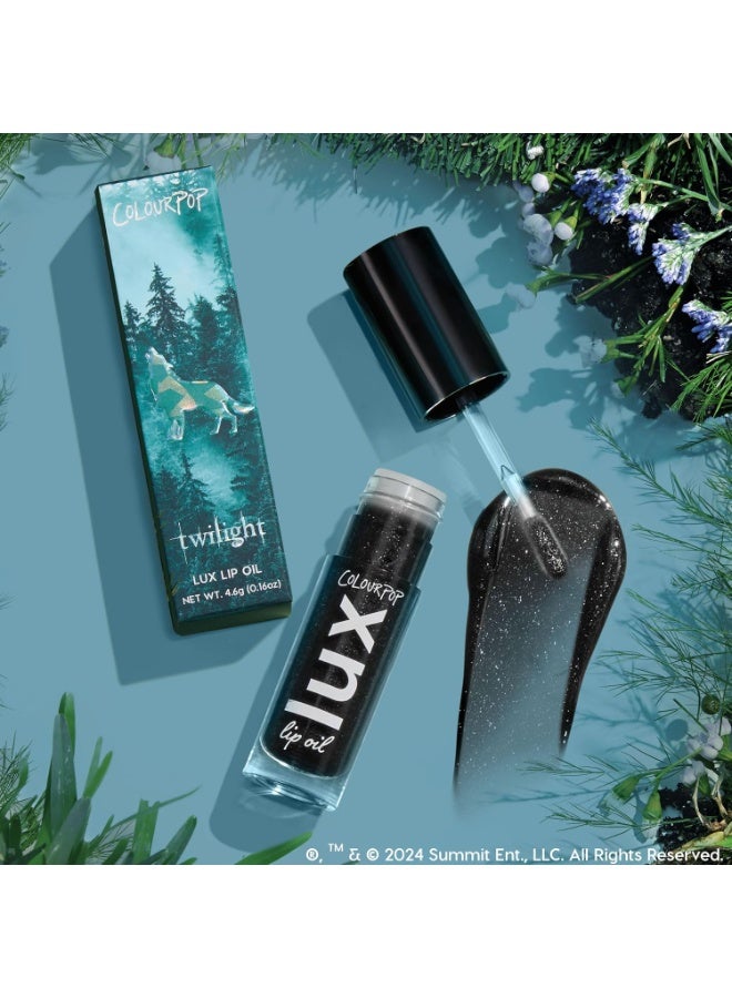 ColourPop زيت شفاه لوكس من كولور بوب × تويللايت - زيت شفاه ملون مرطب، شفاف، مُركب بمستخلص البابونج الغني بمضادات الأكسدة وزيت القطيفة - زيت شفاه أسود مغذي غير دهني - فريق جاكوب (0.16 أونصة) - Image 2