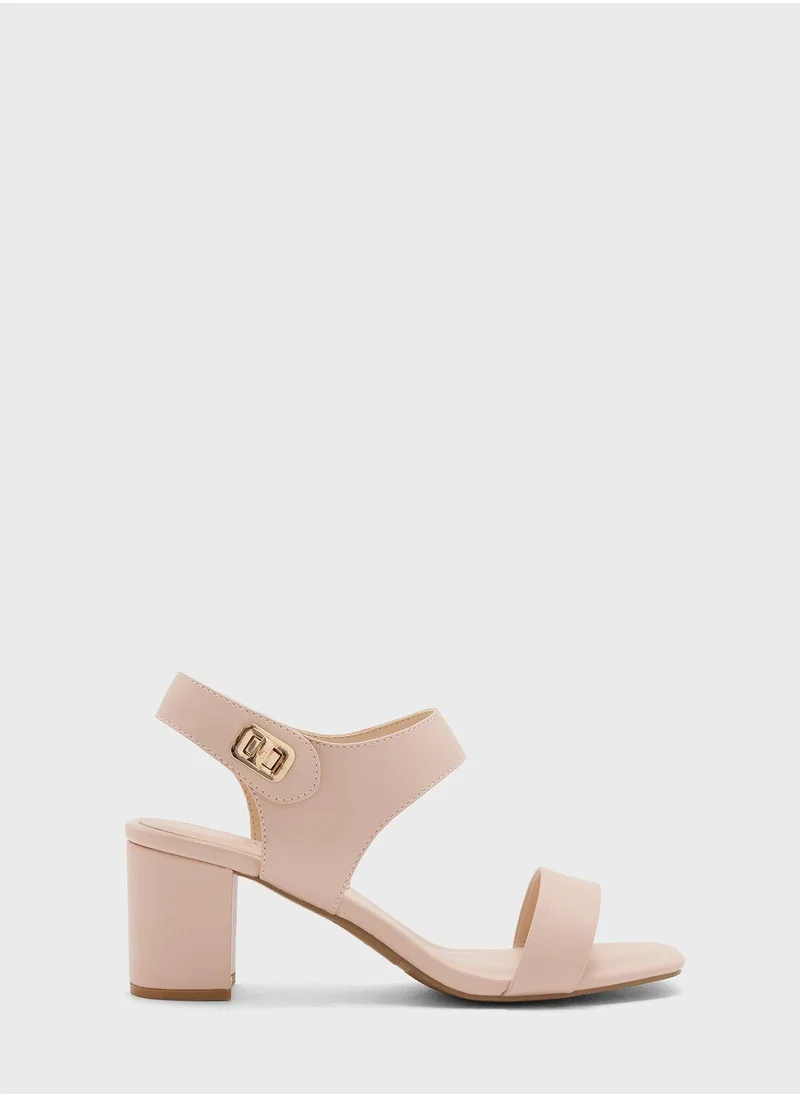 Vincci Ankle Strap Mid Heel Sandals