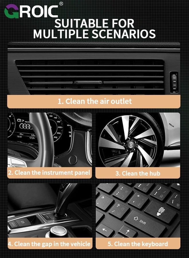 GROIC Sliver 3 in 1 Car Detailing Brush with Window Breaker and Tire Cleaning Hook, Auto Interior Brush, Aluminum Alloy Multifunctional Tool - Image 4