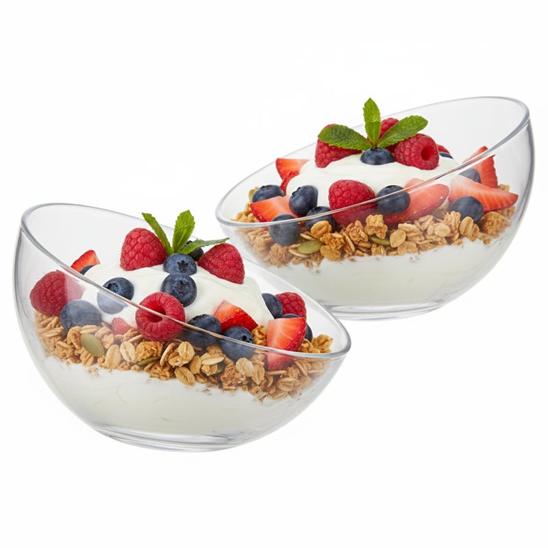 كويزين أرت أوعية حلويات من زجاج الصودا والجير من كويزين آرت، مقاس 4 بوصات، سعة 500 مل، مجموعة من قطعتين | أوعية تقديم زجاجية شفافة للحلويات والسلطات والوجبات الخفيفة | أدوات مائدة زجاجية شفافة للمنزل والمطبخ وغرفة الطعام - Image 2