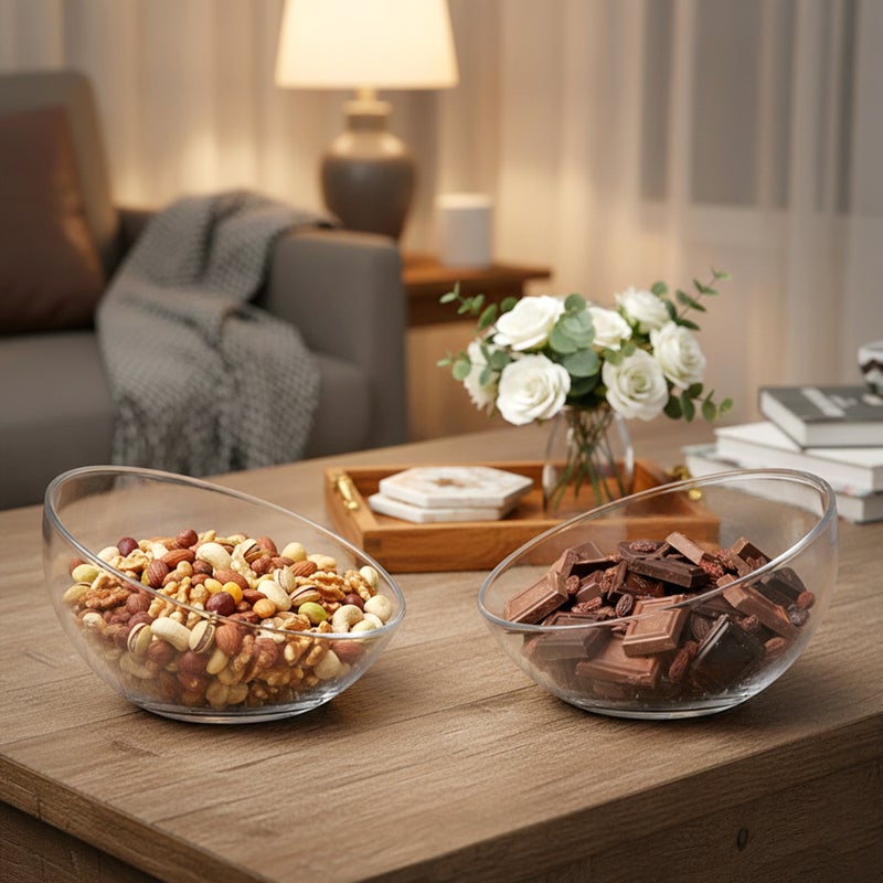 كويزين أرت أوعية حلويات من زجاج الصودا والجير من كويزين آرت، مقاس 4 بوصات، سعة 500 مل، مجموعة من قطعتين | أوعية تقديم زجاجية شفافة للحلويات والسلطات والوجبات الخفيفة | أدوات مائدة زجاجية شفافة للمنزل والمطبخ وغرفة الطعام - Image 4