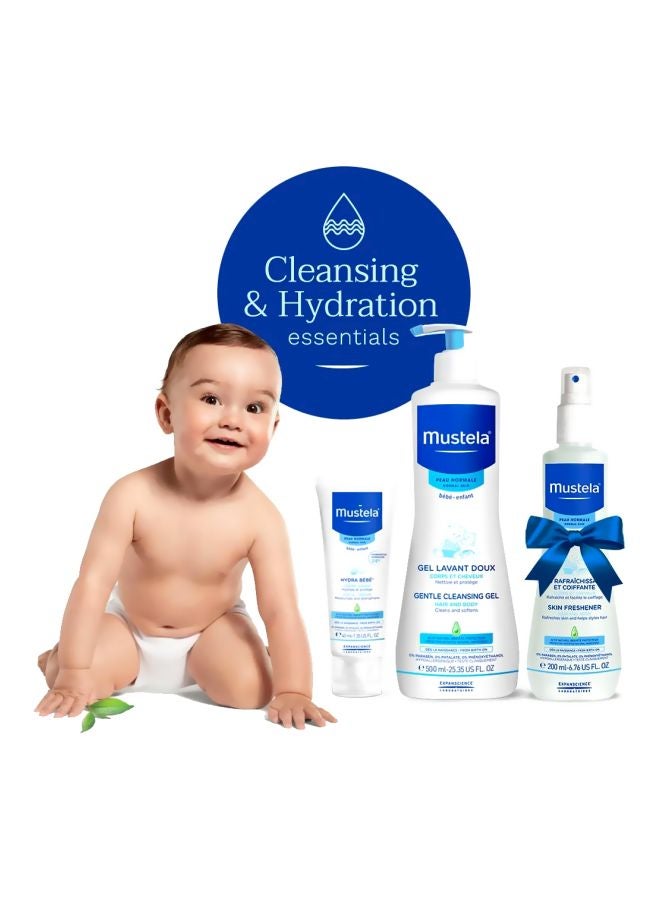 Mustela Pack Of 3 Baby Cleansing And Hydration Essentials Cleansing Gel, Face Cream, Skin Freshener - Image 2