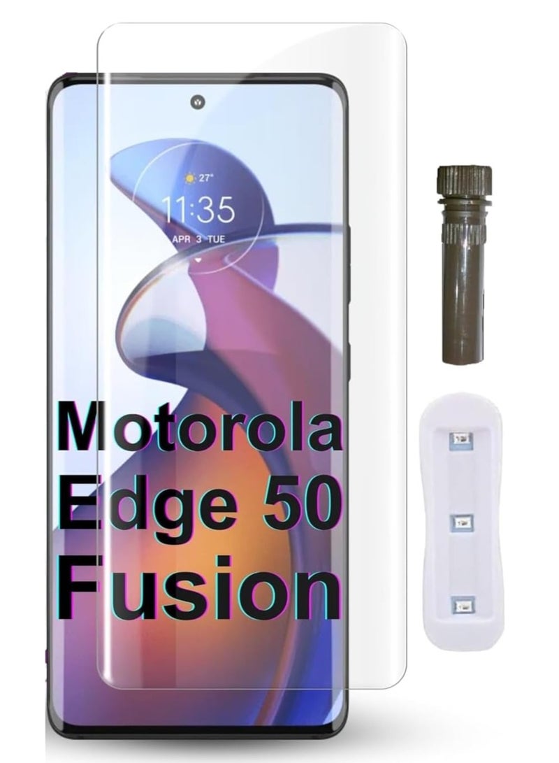 MIGOFAST Screen Protector for Edge 50 Fusion UV Tempered Glass, Film HD Screen Saver, 9H Hardness, Bubble-free Screen Replacement Protector Film - Image 1