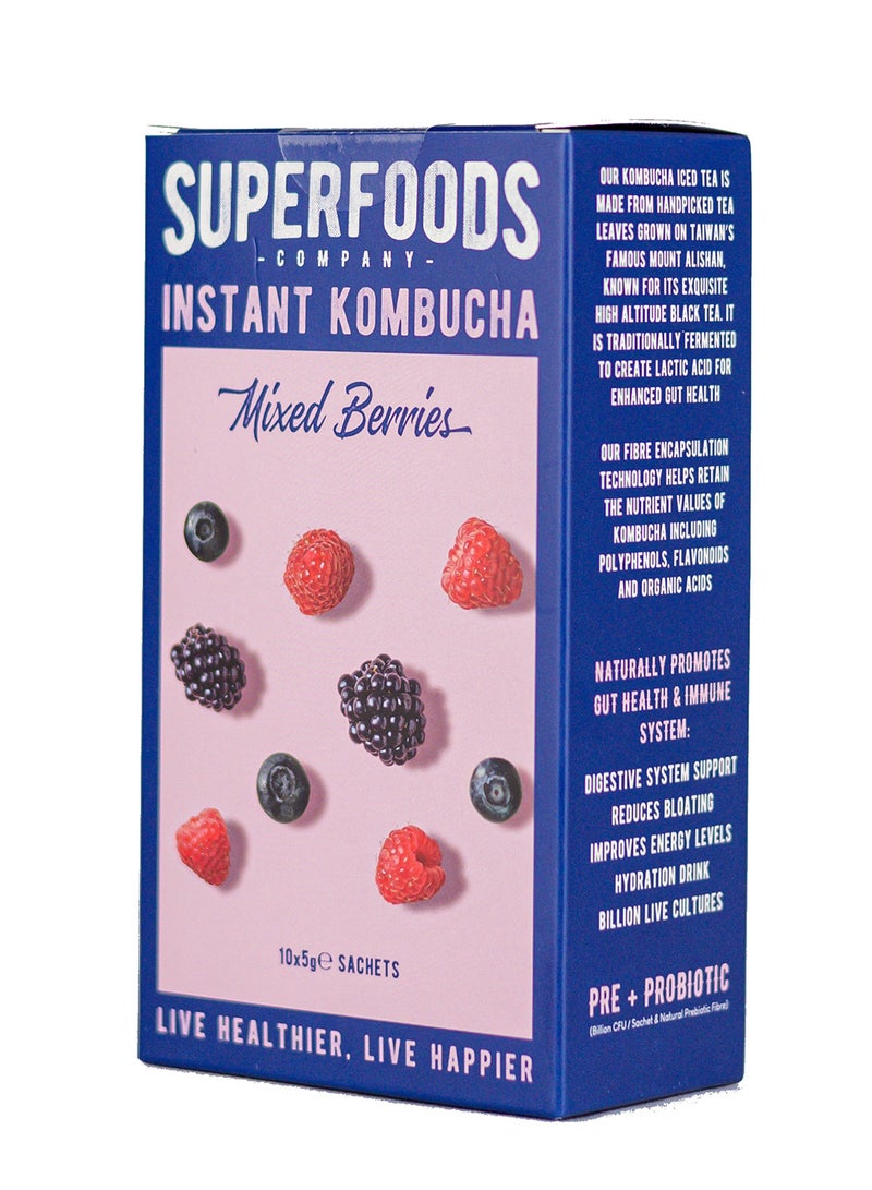Superfoods صندوق كومبوتشا الفوري - نكهات التوت المختلط 10 × 5 جرام - Image 3