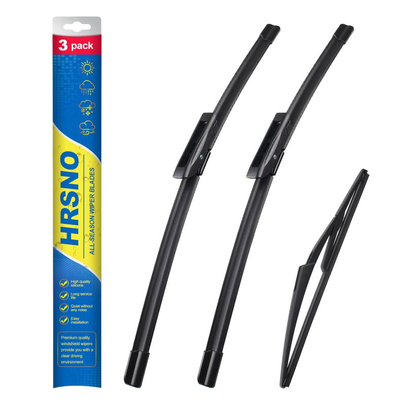 HRSNO 1819 Windshield Wipers With 10 Rear Wiper Blade Sets Automotive Replacement for Mini Cooper 2013Easy For Installation Pack of 3