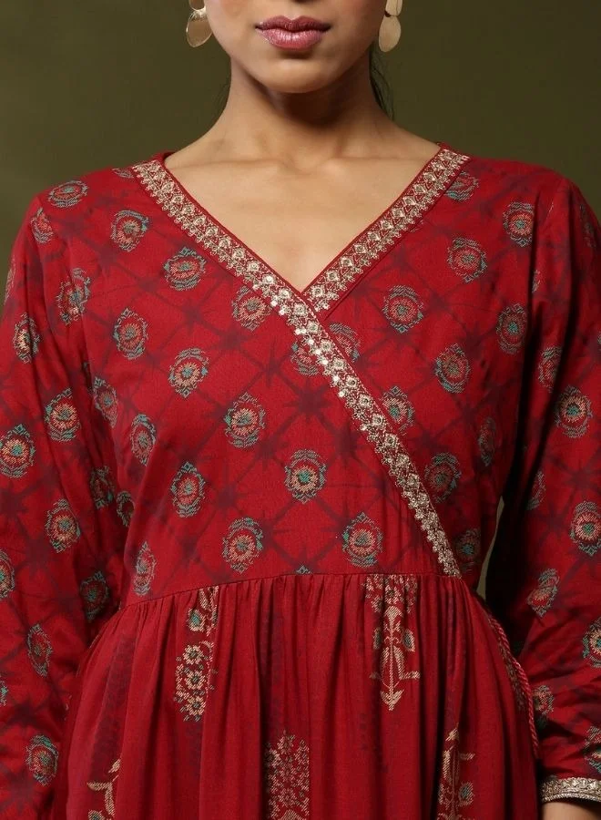 أبهشتي Printed Tiered Dress