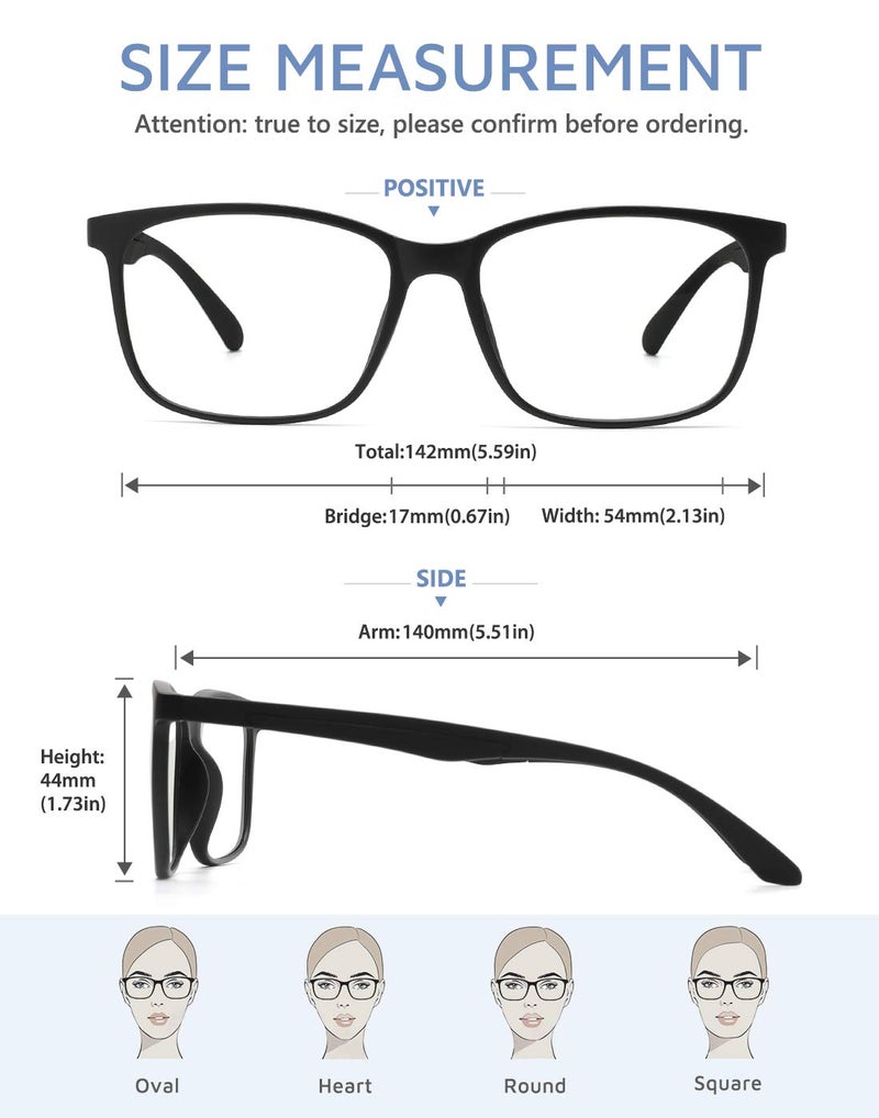 Cyxus 2 Pack Blue Light Glasses for Men Women Reduce Eye Strain UV Blocking for Computer Screen（4002T14 Black*2） - Image 5