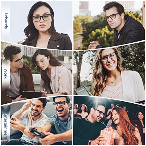 Cyxus 2 Pack Blue Light Glasses for Men Women Reduce Eye Strain UV Blocking for Computer Screen（4002T14 Black*2） - Image 3