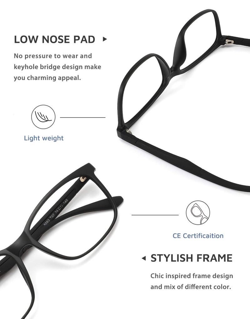 Cyxus 2 Pack Blue Light Glasses for Men Women Reduce Eye Strain UV Blocking for Computer Screen（4002T14 Black*2） - Image 4