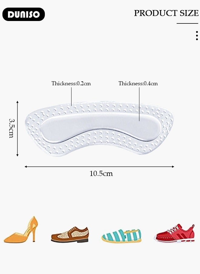DUNISO 8 Pairs Clear Heel Pads, Heel Cushion Pads for Loose Shoes, Self-Adhesive Heel Liners, Reusable Heel Protector, Improved Shoe Fit and Comfort, Improved inner Sole Preventing Heel Slipping & Blisters - Image 4