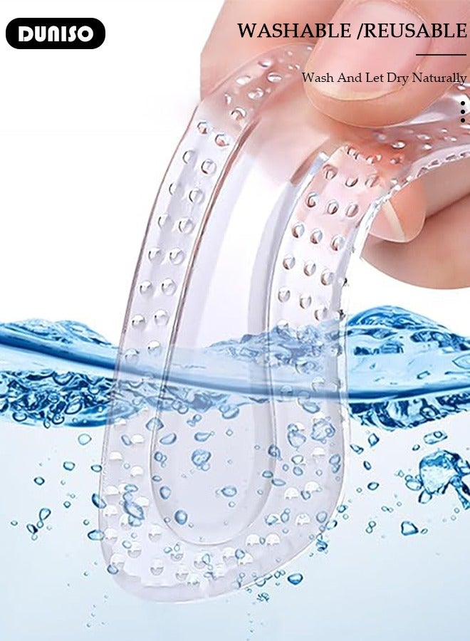DUNISO 8 Pairs Clear Heel Pads, Heel Cushion Pads for Loose Shoes, Self-Adhesive Heel Liners, Reusable Heel Protector, Improved Shoe Fit and Comfort, Improved inner Sole Preventing Heel Slipping & Blisters - Image 5