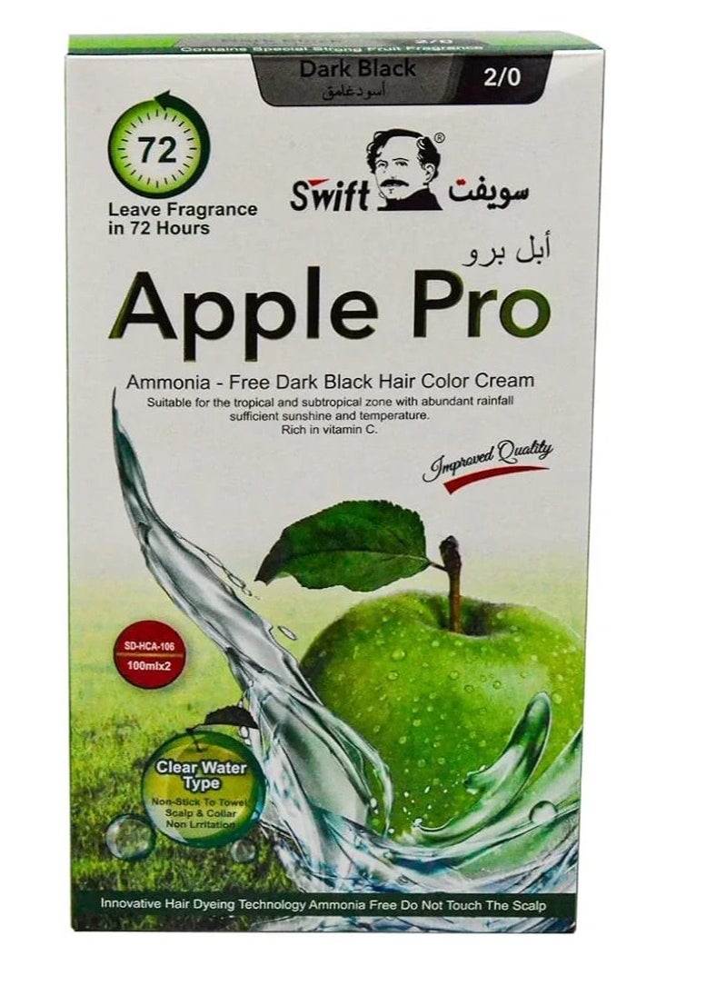 Swift Ammonia Free Dark Black Hair Color Cream 2/0  - Image 1