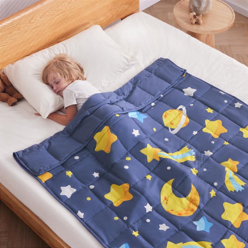 anfie Weighted Blanket Kids(40""x60"" 10lbs) Weighted Blanket Cooling Blanket for Sleeping Throw Size Breathable Blanket with Premium Glass Bead(Grey Moon)