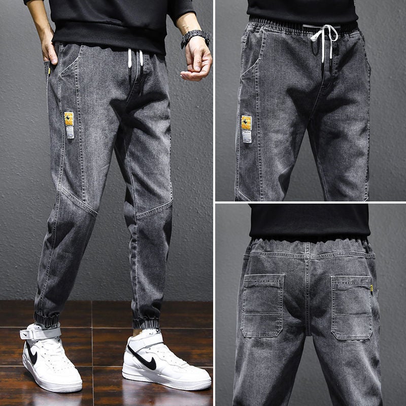 Pants For Boys Spring Korean-Style Trendy All-Match Jeans Leg-Toe Winter Trendy Brand Student Workwear Harem Pants Loose - Image 1