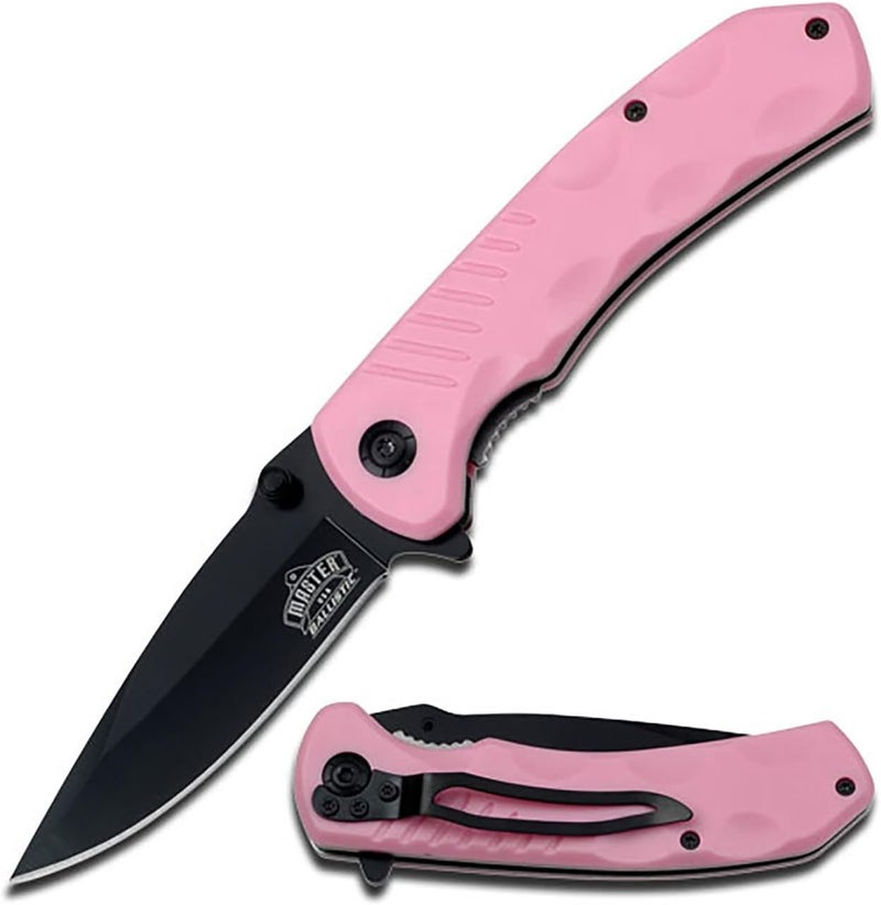 MASTER USA MU-A002 Series Spring Assisted Folding Knife, Black Straight Edge Blade, ABS Handle, 4-1/2-Inch Closed - Image 1