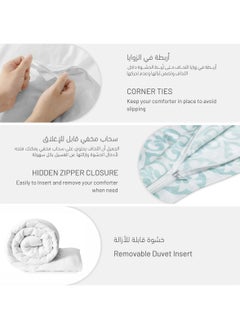 دوناتيلا 7 قطع طقم مفرش من القطن بحشوة قابلة للازالة - مقاس مزدوج 240×260 سم - تيفاني  - Image 4