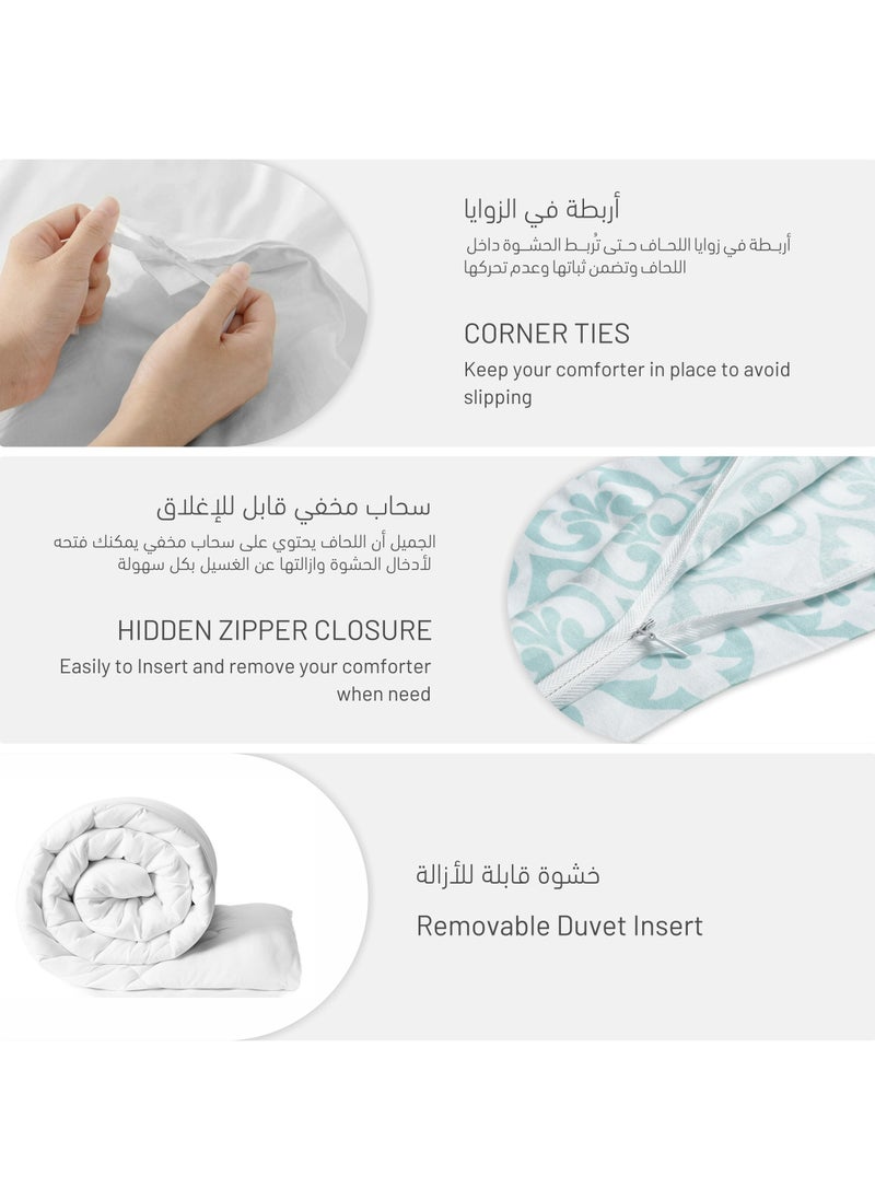 دوناتيلا - 7 قطع طقم مفرش من القطن بحشوة قابلة للازالة - مقاس مزدوج 240×260 سم - تيفاني - Image 1