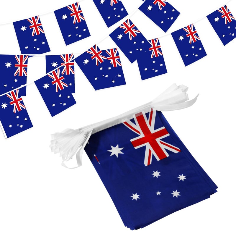 Anley Australia String Flag Pennant Flags, Patriotic Events 26th of January Australia Day Australian National Day Decoration Sports Bars - 33 Feet 38 Flags - Image 1