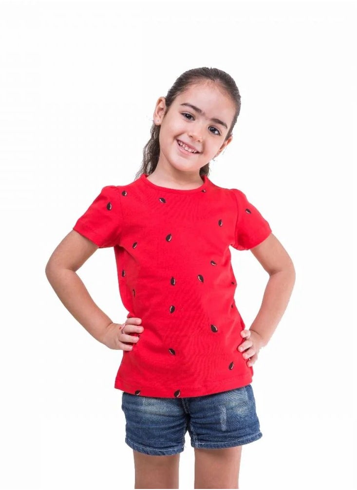 NAS Trends - watermelon-seeds-red-girls-ss-t-shirt - Image 1