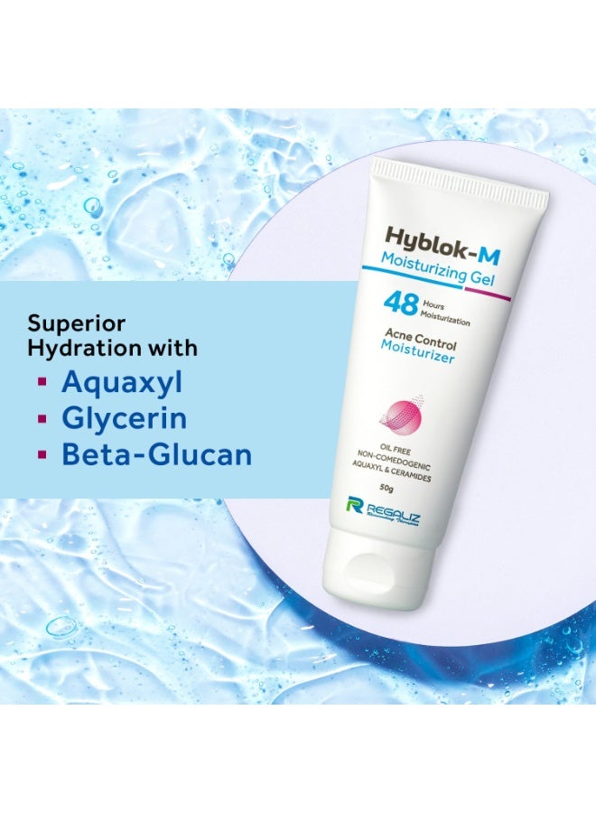 Regaliz Hyblock M Moisturizing Gel | Lightweight Oil-Free Moisturizer with Matte Finish | Hydrates and Supports Skin Balance for Oily & Combination Skin| 50 g - Image 2