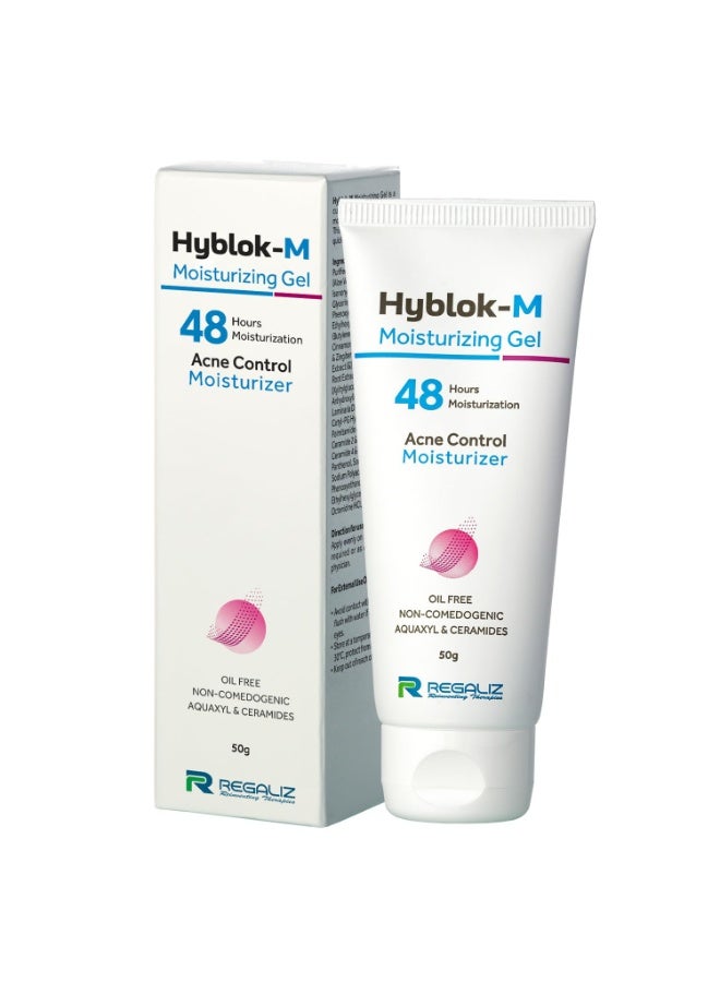 Regaliz Hyblock M Moisturizing Gel | Lightweight Oil-Free Moisturizer with Matte Finish | Hydrates and Supports Skin Balance for Oily & Combination Skin| 50 g - Image 1