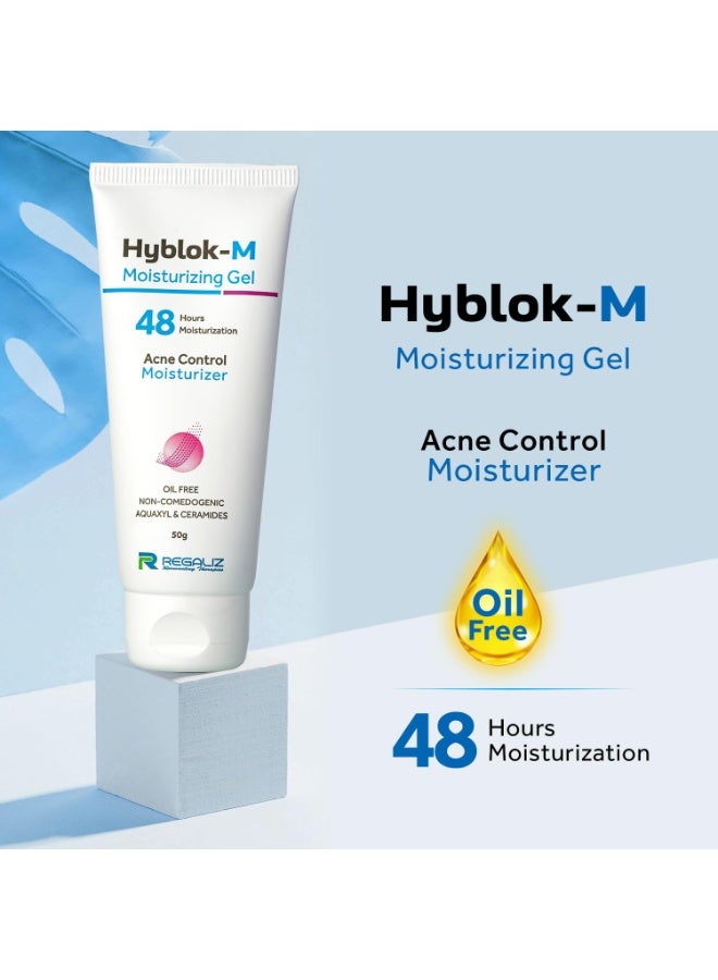 Regaliz Hyblock M Moisturizing Gel | Lightweight Oil-Free Moisturizer with Matte Finish | Hydrates and Supports Skin Balance for Oily & Combination Skin| 50 g - Image 3