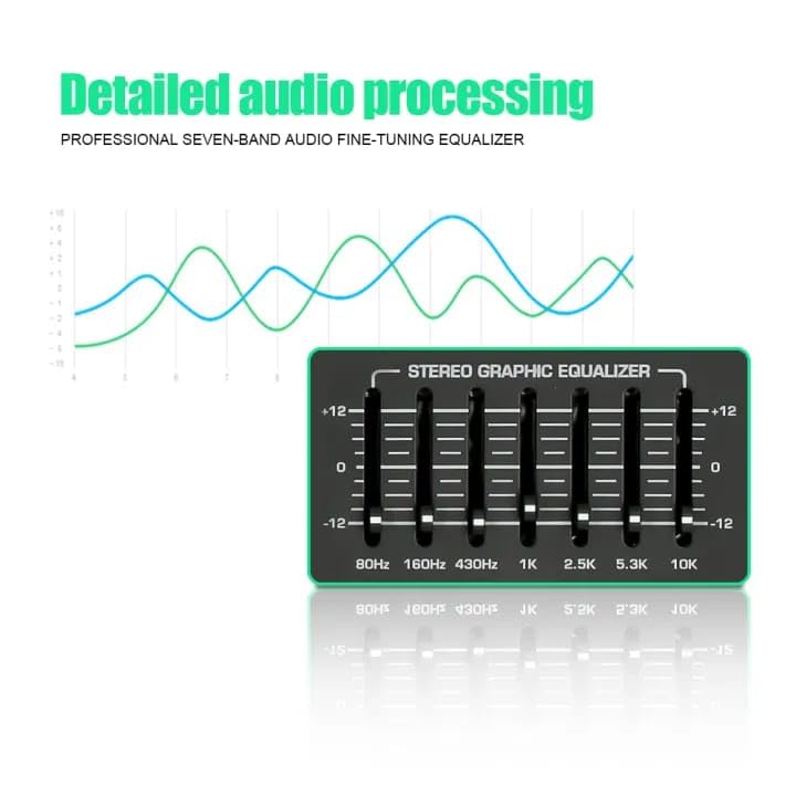 K-H 4 Channel Professional Audio DJ Mixer Built-In EQ/16DSP/Recording Mode Reverb Bluetooth/PC/USB/MP3 Playback Concert Karaoke Home Singing Live Audio Equipment 48V Phantom Power For Each,Black - Image 4