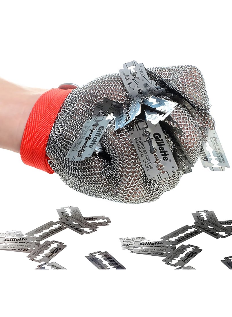 Stainless Steel Wire Metal Mesh Cut Resistant Gloves for Butchering, Slicing, Chopping, and Peeling - Ultimate Safety Work Gloves for Food Preparation.  - Image 1