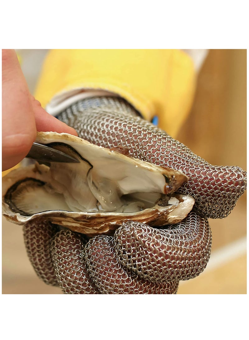 Stainless Steel Wire Metal Mesh Cut Resistant Gloves for Butchering, Slicing, Chopping, and Peeling - Ultimate Safety Work Gloves for Food Preparation.  - Image 5