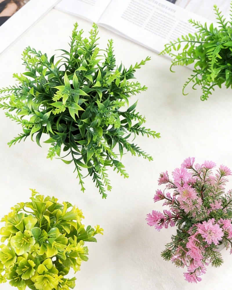 Clearain Fake Plants 6 Packs Artificial Plants Small Faux Plants Black Bathroom Accessories for Bathroom Home Kitchen Coffee Table Office Desk Decor Indoor (Black) - Image 5