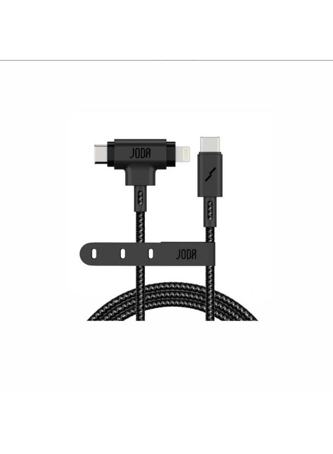 جودا سلك JODA قماشي تايب سي الى تايب سي ولايتنينق بطول 1 متر - اسود - Image 1