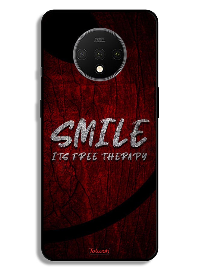 Tolwak OnePlus 7T Protective Case Cover Smile Its Free Therapy - Image 2