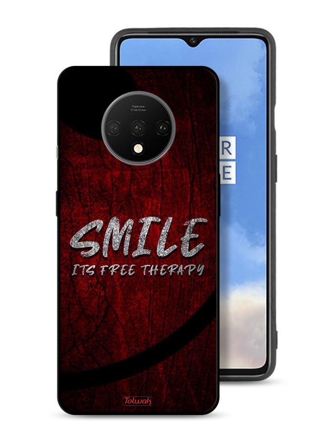Tolwak OnePlus 7T Protective Case Cover Smile Its Free Therapy - Image 1