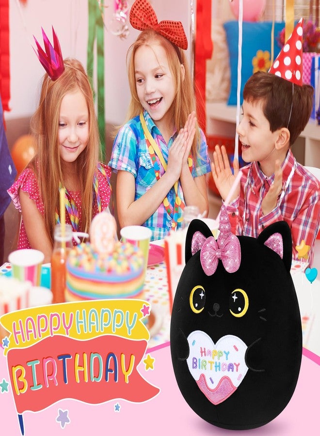Auspicious beginning Happy Birthday Gift Black Unicorn Cat Plush Toys-11'' Black Cat Plushies Anime Plush-Kawaii Plushie Toy Stuffed Animals Cute Plushies, Black Unicorn Cat Plush Pillow Birthday Gifts for Kids - Image 5