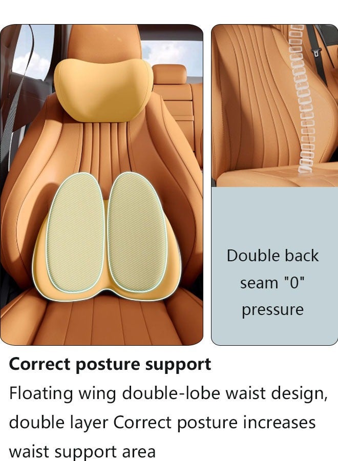 وسادة دعم أسفل الظهر أو كرسي مكتب دعم الظهر وسادة أسفل الظهر للسيارة والألعاب وكرسي المكتب - تحسين وضعية الجلوس وتخفيف آلام الظهر، رغوة الذاكرة، دعم حماية الخصر وسادة مقعد السائق مناسبة للسفر في الهواء الطلق (أسود) - Image 4