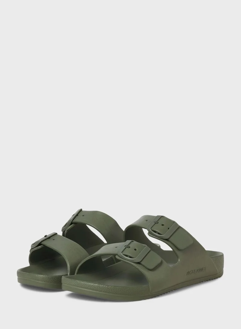 JACK & JONES Jfwcroxton Moulded Buckle Strap  Sandals