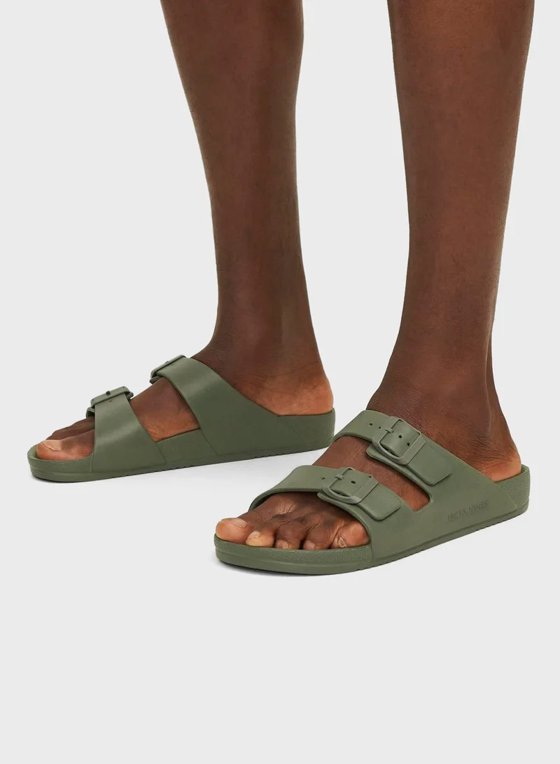 JACK & JONES Jfwcroxton Moulded Buckle Strap  Sandals