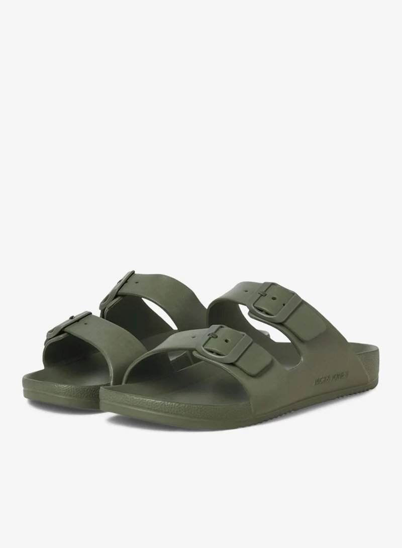 JACK & JONES Khaki Jfwcroxton Moulded Buckle Strap  Sandals for Men | Best Price UAE