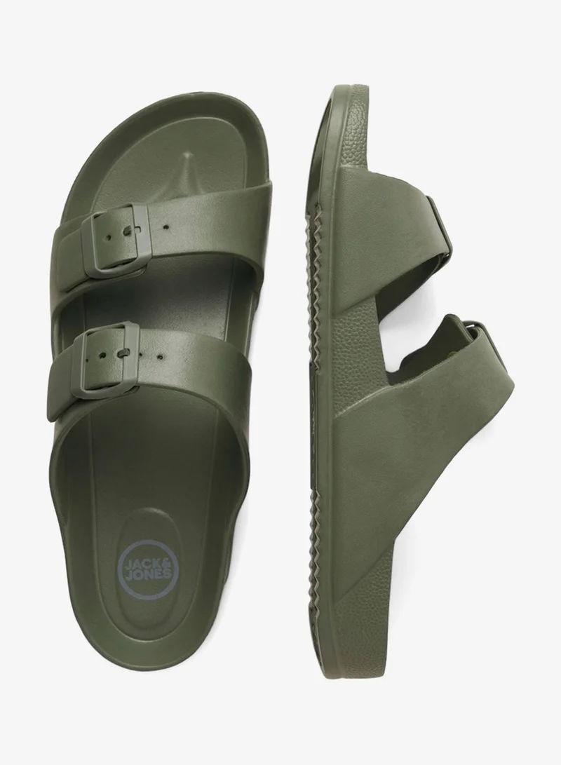 JACK & JONES Khaki Jfwcroxton Moulded Buckle Strap  Sandals for Men | Best Price UAE
