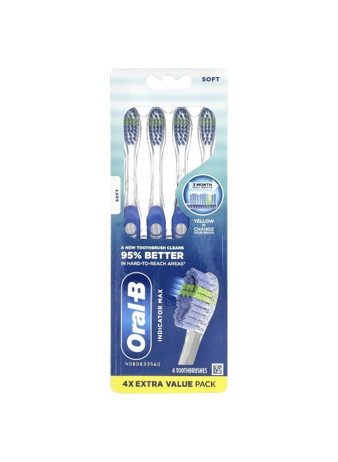Oral-B Oral-B, Indicator Max Toothbrush, Soft, 4 Pack  - Image 1