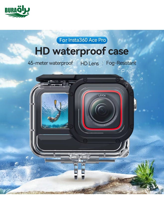BURAQ For Insta360 Ace Pro Camera TELESIN 45m Waterproof Case Underwater Diving Housing Cover - Image 2