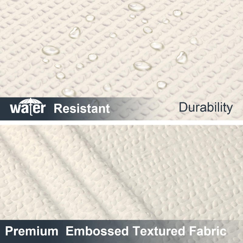 OWENIE Cream Shower Curtain or Bathroom 72x72 Inch, 3D Embossed Textured Waffle Fabric Shower Curtains, Soft Hotel Farmhouse Style, Water Repellent, Machine Washable, Cream, 72" W x 72" L - Image 4
