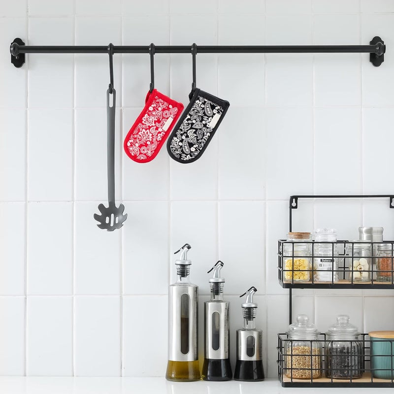 Leadiy Cast Iron Skillet Handle Covers,Pot Handle Covers Heat Resistant,Pot Holders for Kitchen Heat Resistant,Machine Washable Handle Mitts 2 PCS (Prints) - Image 2