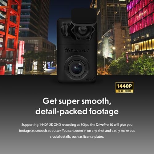 Transcend DrivePro 10 Dash Camera for Car | Dashcam for Cars | Car Dash Camera |2K QHD 1440P | Sony STARVIS™ | WiFi | Build-in Battery | 2 Years Manufacturer's Warranty | Made in Taiwan - Image 5