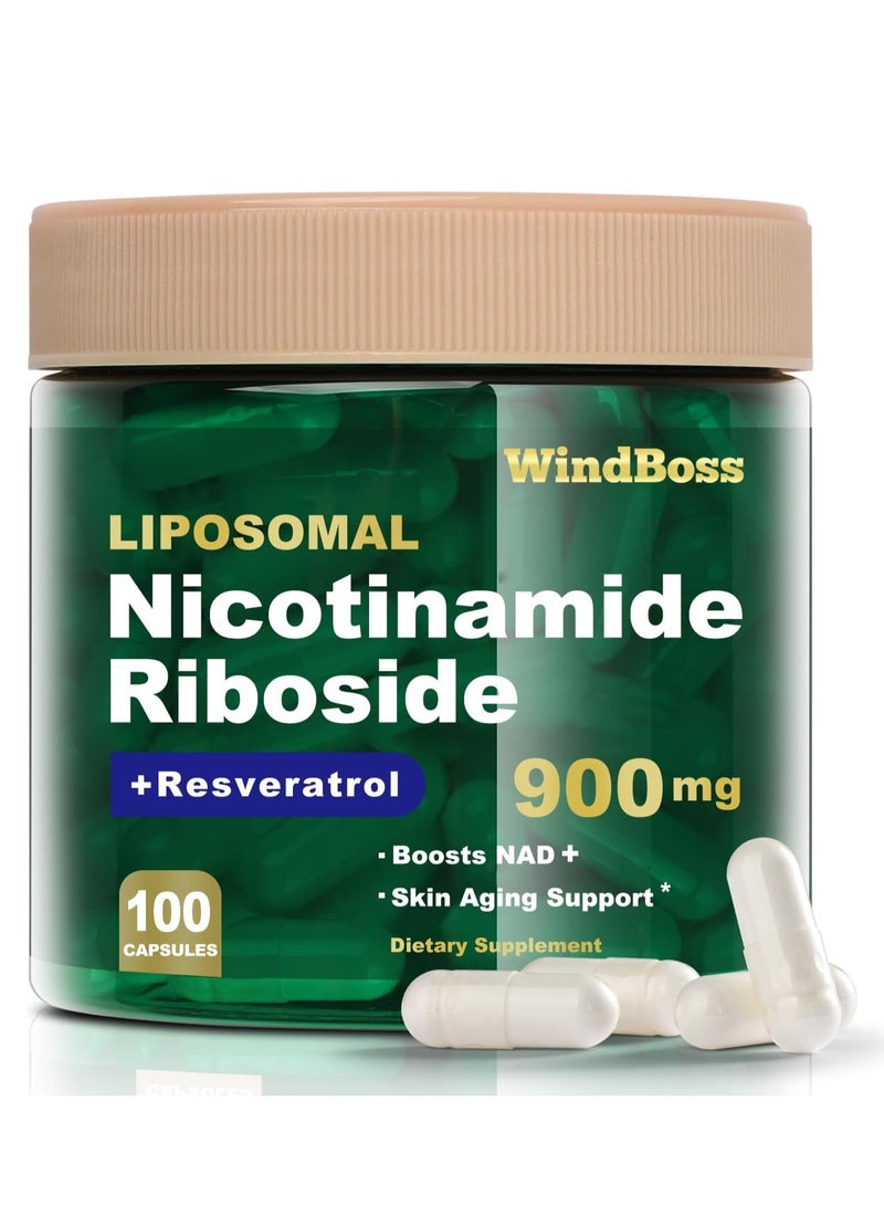 رئيسالرياح نيكوتيناميد ريبوسيد ريسفيراترول، مكملات ليبوسومال NAD للنساء والرجال، 900 ملغ، 100 كبسولة، 50 حصة - Image 1