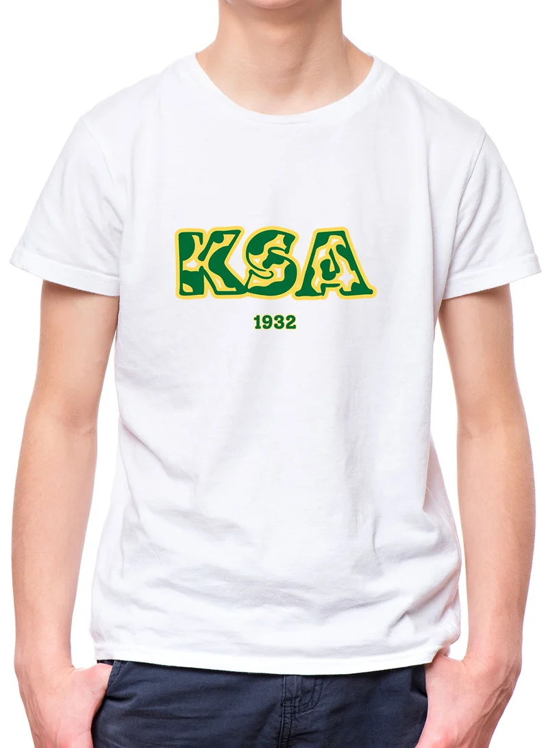 LOWHA Kids & Teens Cotton T-Shirt for Saudi National Day or Everyday Saudi Pride Wear for Boys & Girls