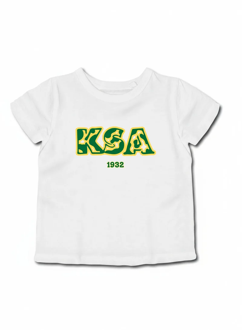 LOWHA Kids & Teens Cotton T-Shirt for Saudi National Day or Everyday Saudi Pride Wear for Boys & Girls
