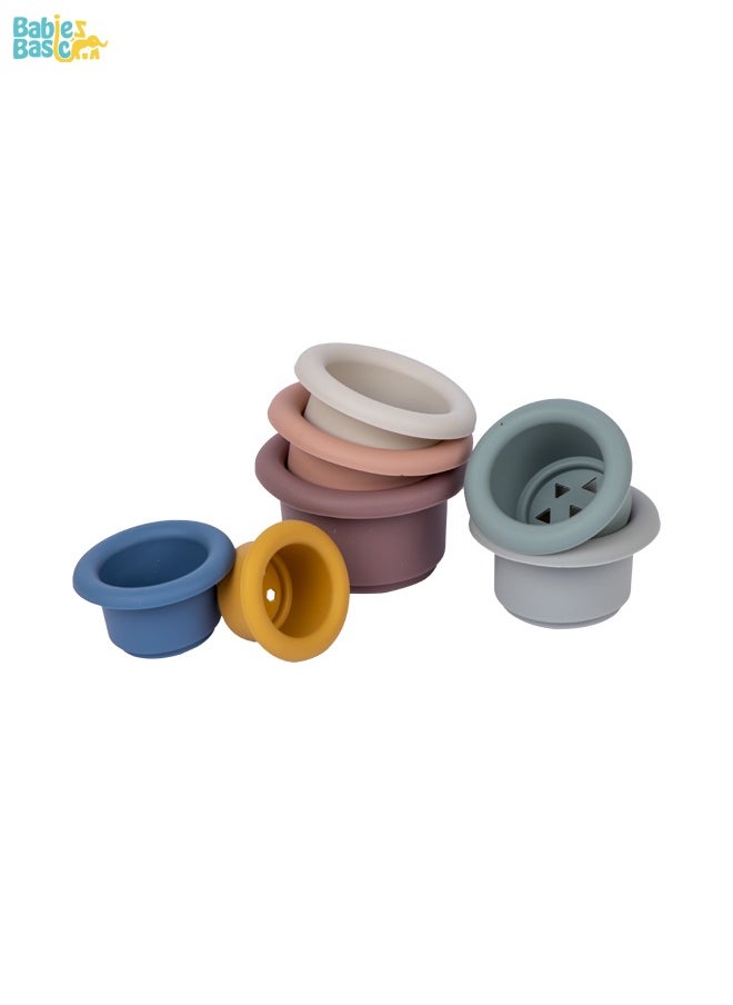 Babies Basic Silicone Stacking Toy For Babies/Kids, Stacking Cup, Bpa Free 100% Safe - Cup  - Image 4